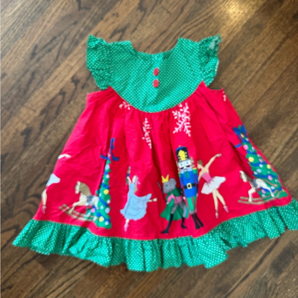 Eleanor Rose Red and Green Dance Dress with Ruffled Layers